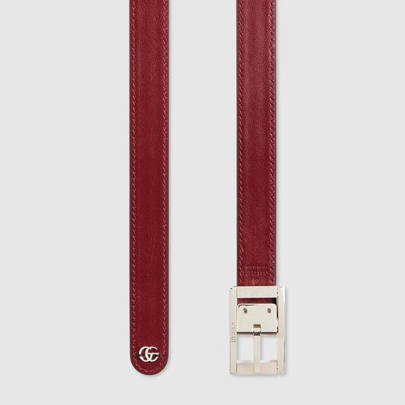 Gucci Reversible Black & Rosso Ancora Leather Belt Size 95 GG Gold Buckle NWOT main image 12